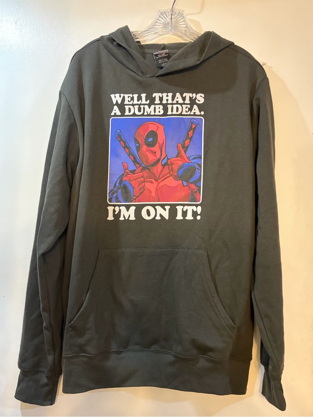 Marvel Deadpool Graphic Hoodie Mens Size Large